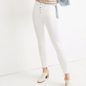 Madewell White 10” High Rise Skinny Jeans